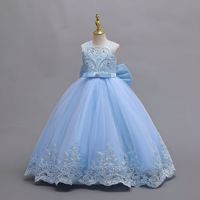Gaun Tulle Bunga Madder Rose untuk Pengiring Pengantin, Pesta Pernikahan, Kontes Kecantikan, Kostum Pesta Ulang Tahun Putri untuk Anak Perempuan