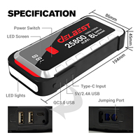 Démarreur de batterie LED 4 modes 25800mAh, Power Bank, Booster de voiture 1500A pour moteurs essence 8.0L/diesel 8.0L, Boîtier de démarrage portable avec Type-C