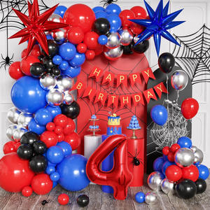 Nouvel ensemble d'<span class=keywords><strong>arche</strong></span> de ballons en latex <span class=keywords><strong>Spiderman</strong></span> crossover rouge, bleu et noir, motif animal de dessin animé extraterrestre pour anniversaire, camping - Product Image 2