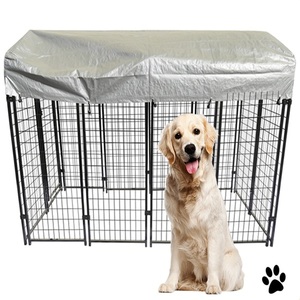 Vente directe d'usine, grand chenil en métal noir, <span class=keywords><strong>couverture</strong></span> supérieure, 6 pieds x 12 pieds x 7 pieds, Australie, galvanisé, modélisation 3D pour les grandes maisons pour animaux de compagnie - Product Image 1
