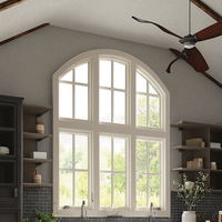 Fenêtre de Maison UPVC en Vinyle à Design Européen Blanche Double Vitrage Battante en PVC avec Option Automatique