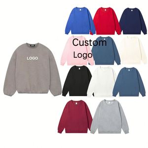 เสื้อสเวตเตอร์คอกลมแบบเรียบ ไม่มีลาย โลโก้คุณภาพสูง ขายส่ง ผ้าฝ้าย สีพื้น ยูนิเซ็กซ์ เสื้อกันหนาวแบบสั่งทำสำหรับผู้ชาย - Product Image 1
