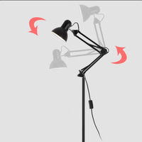 Lampe de sol pliable à bras long en métal, lampe de bureau LED à spectre complet pour la protection des yeux, pour salon, chambre et bureau