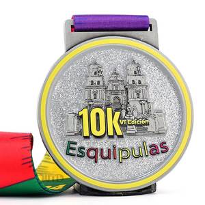 Médaille commémorative en alliage de zinc pour l'événement de course de 10 km <span class=keywords><strong>Esquipulas</strong></span> Honduras 6e, avec impression personnalisée en émail, récompense sportive - Product Image 1
