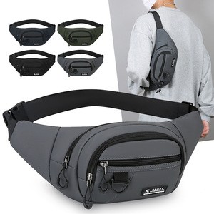 S Sports Men's Waist Bag Gray Multi Layer Waterproof Outdoor Chest Pack for Daily Commute Cycling - Product Image 1