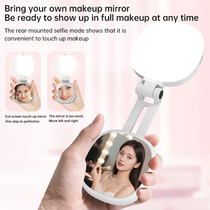 Lampe d'appoint magnétique pour téléphone avec miroir intégré, idéale pour la vidéo, la photographie, le <span class=keywords><strong>YouTube</strong></span>, les selfies et le maquillage, portable et à luminosité réglable - Product Image 4