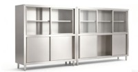 Armoire de rangement médical à porte coulissante en acier inoxydable 304, structure robuste avec cloison réglable, taille personnalisée pour salle d'opération