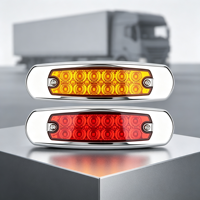 Feu de gabarit latéral JHS 12 LED vert, bleu, jaune, rouge, blanc, chromé pour camion, remorque, bus, poids lourd, camping-car