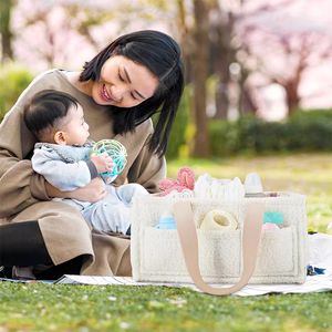 Хит продаж: Органайзер для детских подгузников из плюша и фетра, корзина для хранения детских принадлежностей, товары для новорожденных - Product Image 6