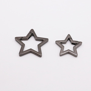 Anneau à ressort en alliage de zinc en forme d'étoile, accessoire de bijouterie DIY, couleur bronze et or clair, fourniture artisanale plaquée - Product Image 1