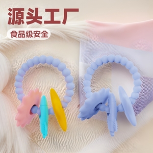 Jouet de dentition pour bébé en silicone, forme de fusée, 6 mois et plus, qualité alimentaire, bouillable, unisexe - Product Image 3