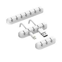 Support de gestion de câbles en silicone et enrouleur de cordon, organisateur de fils adhésif pour organiser les câbles d'alimentation USB