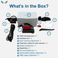 VIEVGUARB T229 Cámara para Coche con Control por App, Visión Nocturna, WDR, Sensor G, Monitor de Estacionamiento, Grabación en Bucle, 1080P, GPS, Grabación Dual, 4G LTE