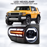Phare LED à bague chromée NAFU pour Toyota FJ Cruiser, lentille transparente anti-UV, étanche à la boue, remplacement et modification de phare