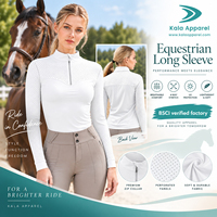 Chemise à manches longues d'équitation professionnelle au design distinctif, directement de l'usine, inventaire, sous-vêtement d'équitation