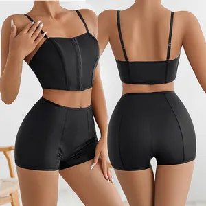 Ladymate ODM/OEM Ensembles de soutien-Gorge Hebilla frontal Moldeador ajustable extraíble sin tirantes de talla grande conjunto de lencería sujetador breve