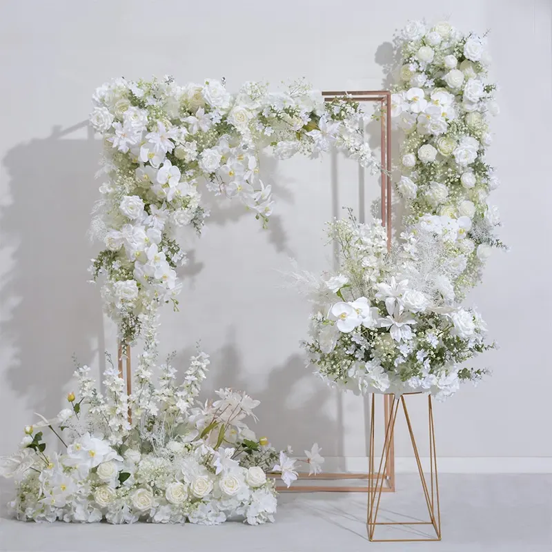 Neue weiße Hochzeits dekoration Gypsophila Arch Floral Art Hintergrund Blumen dekor Künstliche lange Reihe Blume Swag Stage Decor