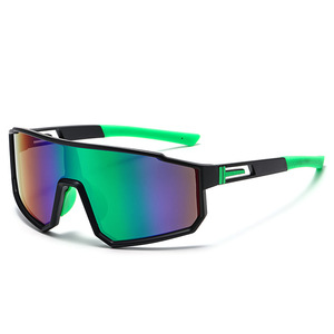Sports Sunglasses PC Lens UV400 Anti Slip Outdoor Cycling Mountaineering Goggles Men's <b>Black</b> <b>Frame</b> Red Accent - Product Image 3