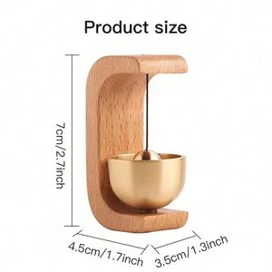 Campanilla de Puerta Magnética de Madera Sólida, Campanas de Viento de Latón, Timbre Inalámbrico para Entrada, Decoración para el Hogar, Diseño Minimalista Art Deco - Product Image 2