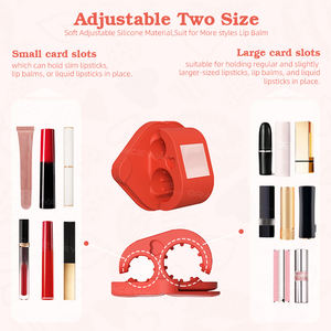 Nueva llegada 3-en-1 Funciones soporte de silicona brillo de labios estuche de almacenamiento con espejo de maquillaje mujeres <span class=keywords><strong>l</strong></span>ápiz labial bálsamo soporte de teléfono - Product Image 6