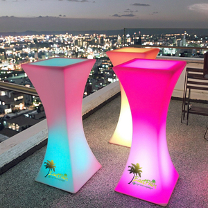 Перезаряжаемый светодиодный коктейльный стол RGB с высоким верхом и подсветкой для ночных клубов и мероприятий из пластика - Product Image 3