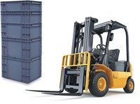 Boîte de stockage logistique en plastique robuste réutilisable au prix d'usine EU64, empilable, boîte de retournement en plastique EU
