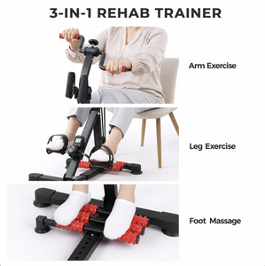 Bicicleta estática de rehabilitación vertical con pantalla LCD y resistencia ajustable <span class=keywords><strong>para</strong></span> brazos y piernas, ideal <span class=keywords><strong>para</strong></span> personas <span class=keywords><strong>mayores</strong></span> y recuperación de accidentes cerebrovasculares en el hogar. - Product Image 3