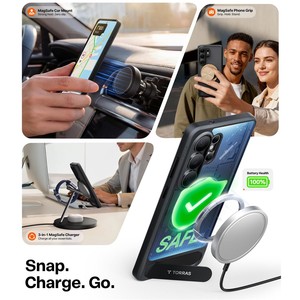 Coque magnétique TORRAS pour Samsung Galaxy S26 Ultra Ostand L1 Series avec béquille TPU+PC - Noir - Product Image 3