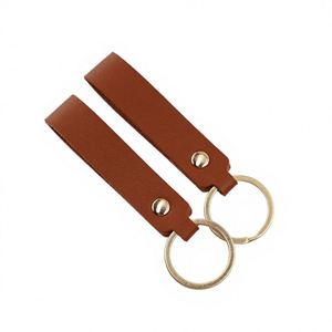 Customizable <b>Leather</b> <b>Keychain</b> Full Color Logo Printing Metal Alloy Ring Cheap PU <b>Leather</b> <b>Keychain</b> - Product Image 4