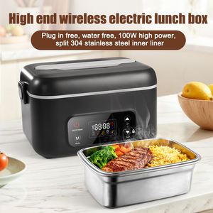 קופסת אוכל חמה ניידת מנירוסטה נטענת <span class=keywords><strong>USB</strong></span> בנפח 1.3 ליטר, הכוללת יכולות חימום עצמי של הסוללה וחימום אלחוטי - Product Image 2