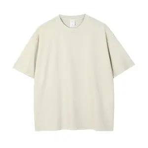 Hoge Kwaliteit Casual Blanco Drop Shoulder 100% Katoen Steen Gewassen Zwaargewicht Oversized Dik Katoen Vintage Zuur Wshed T Shirts