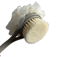 NOUVEAU Design 2-en-1 Brosse de nettoyage exfoliante à poils doux pour le corps Brosse à boule de bain à long manche