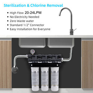 Hochleistungs-24LPM Manuelles 3-Stufen Kommerzielles KDF Alkalisches Mineralwasser-Reinigungssystem Schnellwechsel-Filter OEM Kunststoff RV-Spüle - Product Image 2