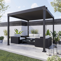 Gazebo de Aluminio para Exteriores, Impermeable, para Terraza, Balcón, con LED, Tamaños Personalizables, Duradero, Ecológico, para Jardín, Patio, Villa