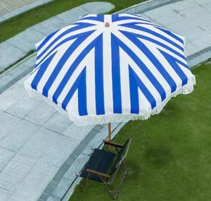 Лидер продаж, Модный высококачественный портативный Зонт с защитой от УФ-защиты, полосатый Зонт с кисточками, пляжный зонт - Product Image 4