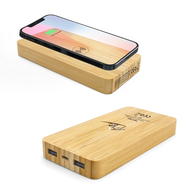 Gadgets Electronic 2023 Eco Friendly Bamboo Material 10000mAH Power Bank Battery for Iphone and Androids