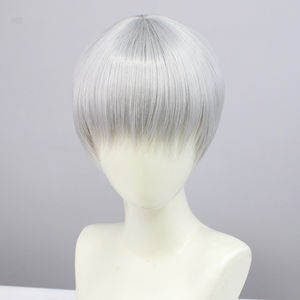 Nier Automata2Bcos Peluca <span class=keywords><strong>gris</strong></span> plateado 9S Nier Automata Mechanical Age <span class=keywords><strong>Cabello</strong></span> <span class=keywords><strong>corto</strong></span> blanco plateado - Product Image 4