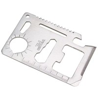 Mini-outil tactique de survie multifonction en acier inoxydable argenté, ultra-fin, taille carte de crédit, couteau de poche, cadeau promotionnel pour l'extérieur