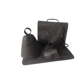 Vente directe usine : Combinaison de sauna en feutre noire et pantoufles antidérapantes pour la sudation - Product Image 2