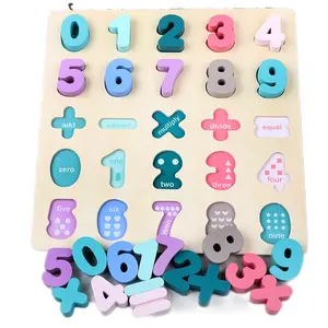 Wooden Magnetic Toys Multi-function Fishing Alphanumeric Game Alphabet Puzzle Letters Sorting Board Blocks Matching