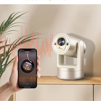 Projecteur transfrontalier HY7 avec batterie intégrée (4-5h), Android 4K haute définition, mise en miroir sans fil pour la maison, 200 pouces
