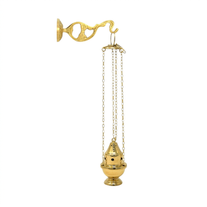 Support mural élégant et très demandé en laiton écoresponsable fait main pour encensoir, idéal pour la cultuviation spirituelle, l'aromathérapie et les cérémonies religieuses. - Product Image 1