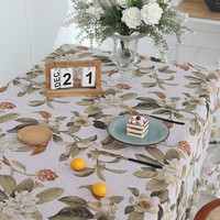 Nappe carrée moderne style ferme à motif floral imprimé en polyester et lin, lavable, sur mesure, pour fêtes et décoration intérieure
