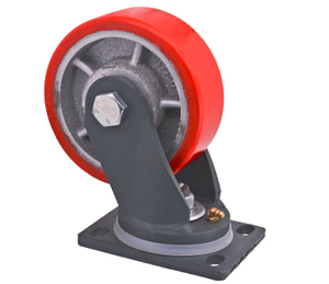 <span class=keywords><strong>Roue</strong></span> pivotante industrielle robuste en fonte avec plateau supérieur en PU pour déplacement de machines, roulettes de 6 pouces, <span class=keywords><strong>roue</strong></span> pivotante de 150 mm - Product Image 2