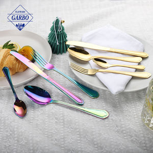 Juego de Cubiertos de Acero Inoxidable 410SS de Fábrica China, con Recubrimiento PVD Dorado y Logotipo Grabado con Láser, Apto para Lavavajillas, para Hogar, Restaurante, Bar, <span class=keywords><strong>Tienda</strong></span>, Bocadillos, Decoración Económica - Product Image 3