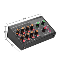 Console de mixage DJ professionnelle MIX428 8 canaux avec réverbération, enregistrement USB, sortie mono/stéréo, design compact