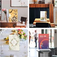 Porte-affiche en acrylique, présentoir double face Porte-papier en plastique Présentoir de menu de table Présentoir de bureau en forme de T