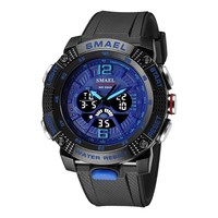 Jam Tangan Pria SMAEL 8058 Stylish Tahan Air 5ATM Diver Sport Chronograph Analog-Digital Dial Luminous Alarm Stop Watch