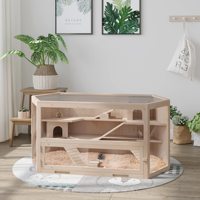 Cage pour animaux en bois à ouverture facile avec escalier intérieur Petite maison pour hamsters Chinchillas Lapins Chats Chiens
