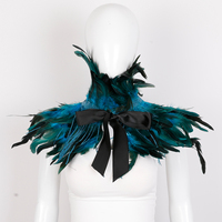 Châle gothique naturel ajustable en satin avec nœud, multicolores, en plumes, pour Halloween, carnaval, fête, spectacle sur scène